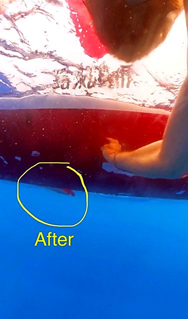Missing centreboard underwater